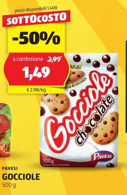 ALDI Pavesi gocciole offerta