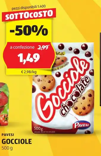 ALDI Pavesi gocciole offerta