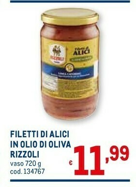 Metro Filetti di alici in olio di oliva offerta