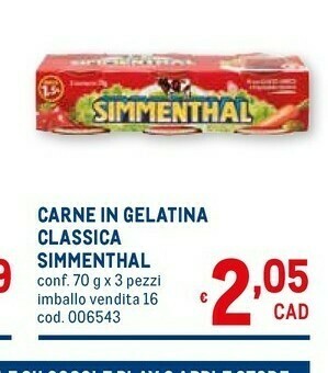 Metro Carne in gelatina classica offerta