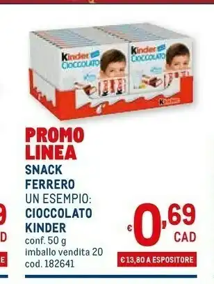 Metro Kinder snack cioccolato offerta
