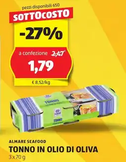 ALDI Almare seafood tonno in olio di oliva offerta