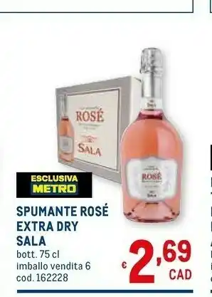 Metro Sala spumante rosé extra dry bott. 75 cl offerta