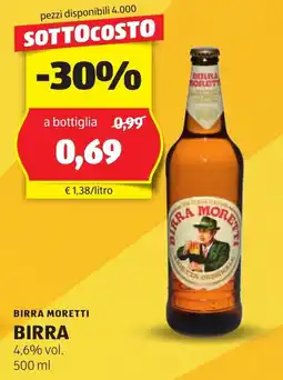 ALDI Moretti birra offerta