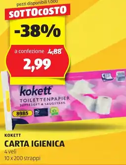 ALDI Kokett carta igienica offerta