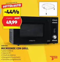 ALDI Ambiano microonde con grill offerta