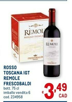 Metro Rosso toscana igt remole offerta