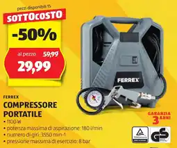 ALDI Ferrex compressore portatile offerta