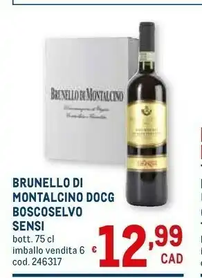 Metro Brunello di montalcino docg boscoselvo offerta