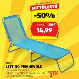 ALDI Belavi lettino pieghevole offerta