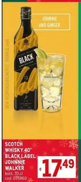Metro Scotch whisky 40 black label offerta