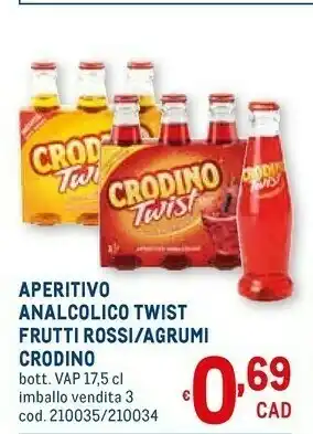 Metro Campari - crodino twist gusto frutti rossi offerta