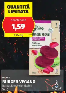 ALDI Myvay burger vegano offerta