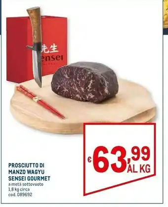 Metro Sensei gourmet prosciutto di manzo wagyu offerta