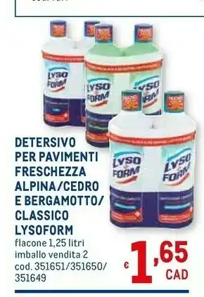 Metro Detersivo per pavimenti freschezza offerta