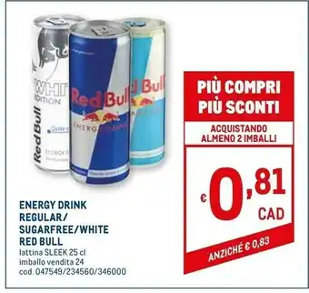 Metro Energy drink 250 g(ml) offerta