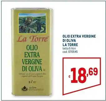 Metro Olio extra vergine di oliva 5 litri offerta