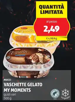 ALDI Mucci vaschette gelato my moments offerta