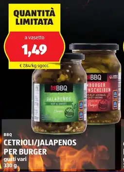 ALDI Bbq cetrioli/jalapenos per burger offerta
