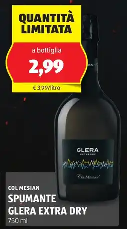 ALDI Col mesian spumante glera extra dry offerta