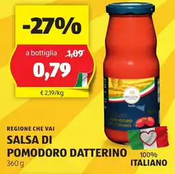 ALDI Regione che vai salsa di pomodoro datterino offerta