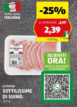 ALDI Il podere sottilissime di suino offerta