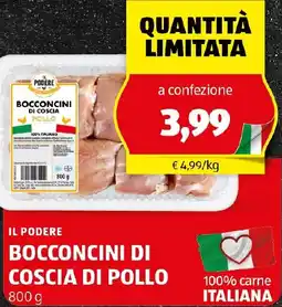 ALDI Il podere bocconcini di coscia di pollo offerta