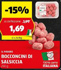 ALDI Il podere bocconcini di salsiccia offerta