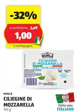 ALDI Bonlà ciliegine di mozzarella offerta