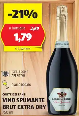 ALDI Corte dei fanti vino spumante brut extra dry offerta