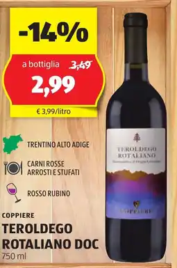 ALDI Copplere teroldego rotaliano DOC offerta