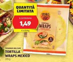 ALDI Tesoros del sur tortilla wraps mexico offerta