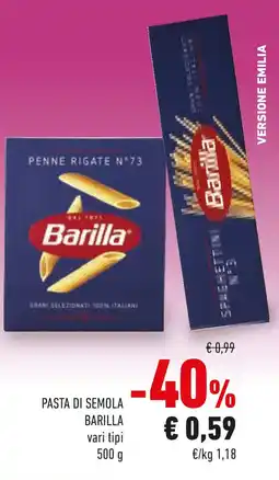 Conad Barilla pasta di semola vari tipi offerta