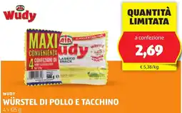 ALDI Wudy würstel di pollo e tacchino offerta