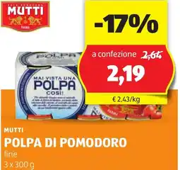 ALDI Mutti polpa di pomodoro offerta