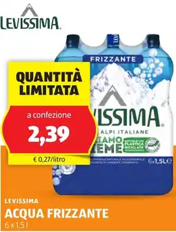 ALDI Levissima acqua frizzante offerta
