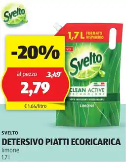 ALDI Svelto detersivo piatti ecoricarica offerta