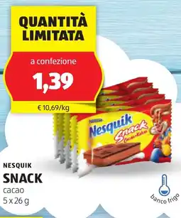 ALDI Nestle nesquik snack offerta