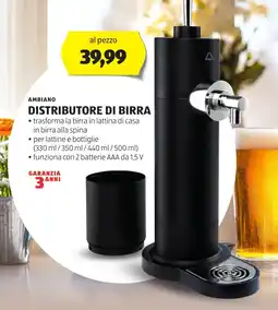 ALDI Ambiano distributore di birra offerta