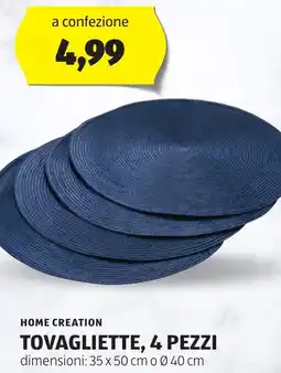 ALDI Home creation tovagliette, 4 pezzi offerta