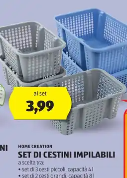 ALDI Home creation set di cestini impilabili offerta