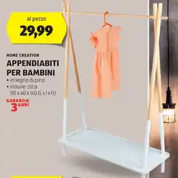 ALDI Home creation appendiabiti per bambini offerta