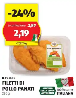 ALDI Il podere filetti di pollo panati offerta