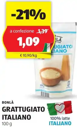ALDI Bonlà grattugiato italiano offerta