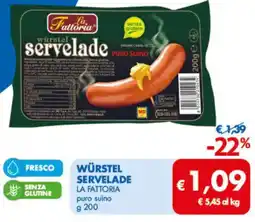 MD Discount La fattoria würstel servelade offerta