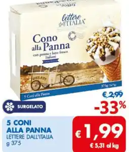 MD Discount Lettere dall'italia 5 coni alla panna offerta