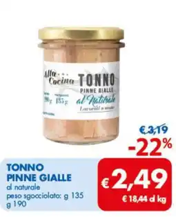 MD Discount Tonno pinne gialle offerta