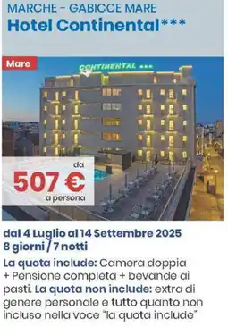MD Discount MARCHE - GABICCE MARE Hotel Continental offerta