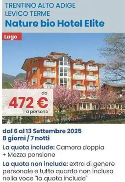 MD Discount TRENTINO ALTO ADIGE LEVICO TERME Nature bio Hotel Elite offerta