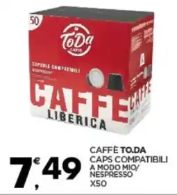 Despar Caffè to.da caps compatibili a modo mio/ nespresso x50 offerta